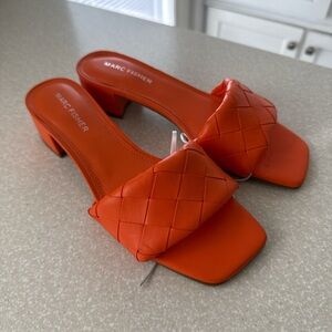 Marc Fisher Women's Bold Orange Heeled Slides